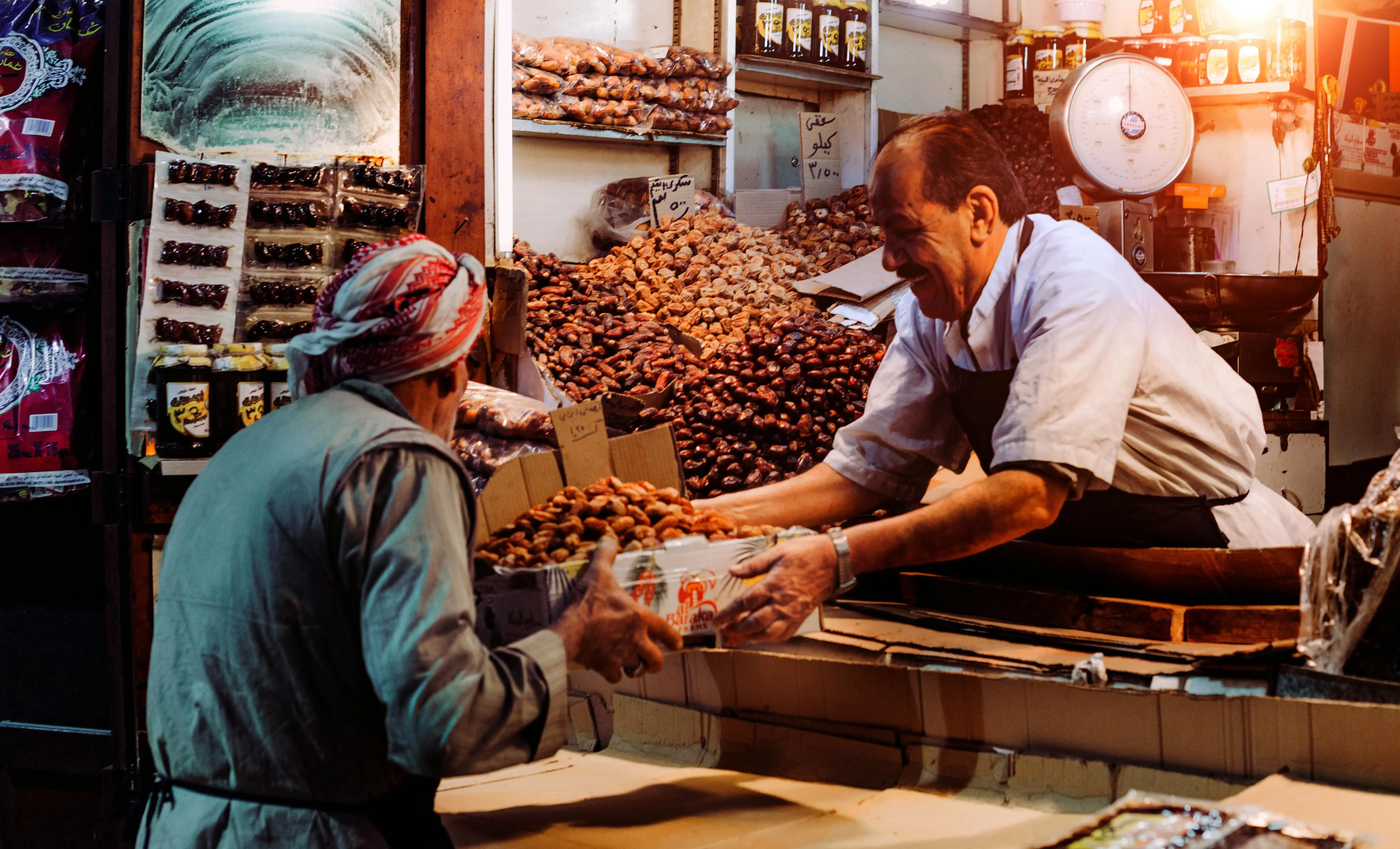 Customer making a purchase at a stand